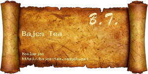 Bajcs Tea névjegykártya
